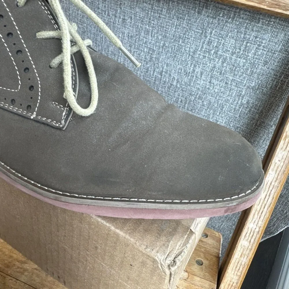 R2 Mens Brown Oxford Dress Shoes Suede-like Chukka Boot; Size 13M